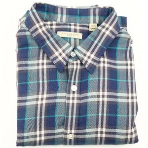 Burberry Brit XXL Blue Check Plaid Casual Shirt